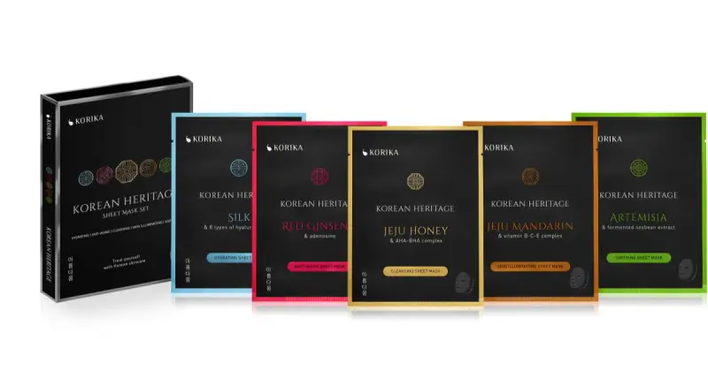 Korean Heritage Set di maschere viso 5 pezzi in tessuto