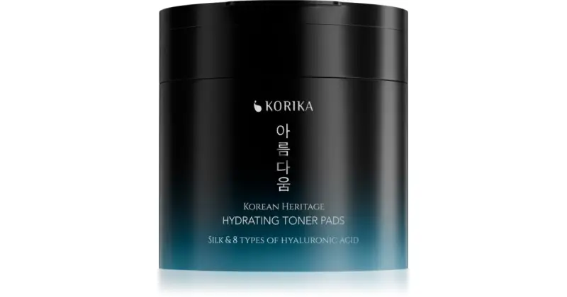 Korean Heritage Silk & 8 Types of Hyaluronic Acid Hydrating Toner Pads dischetti detergenti effetto idratante 70 pezzi