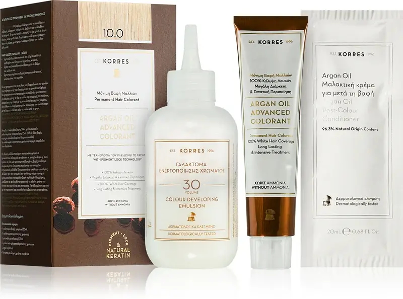 Argan Oil tinta permanente per capelli con olio di argan colore 10.0 Biondo platino 50 ml