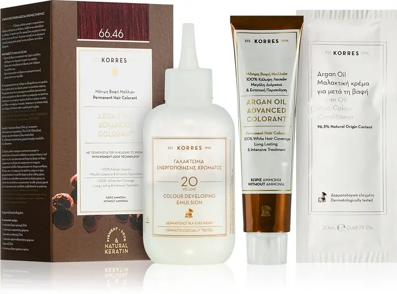 Argan Oil tinta permanente per capelli con olio di argan colore 66.46 Rosso Borgogna Intenso 50 ml