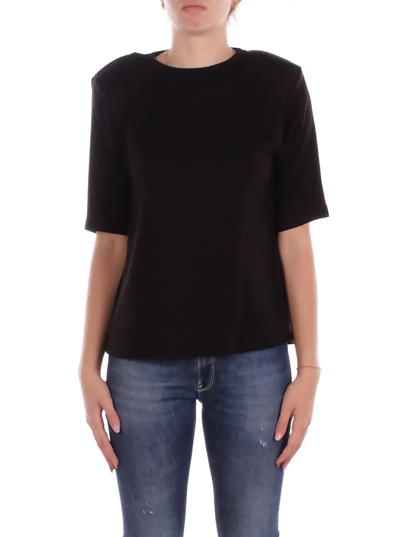 Felpa Donna KOSTUMN1° Nero Shirt in maglia c/ricamo