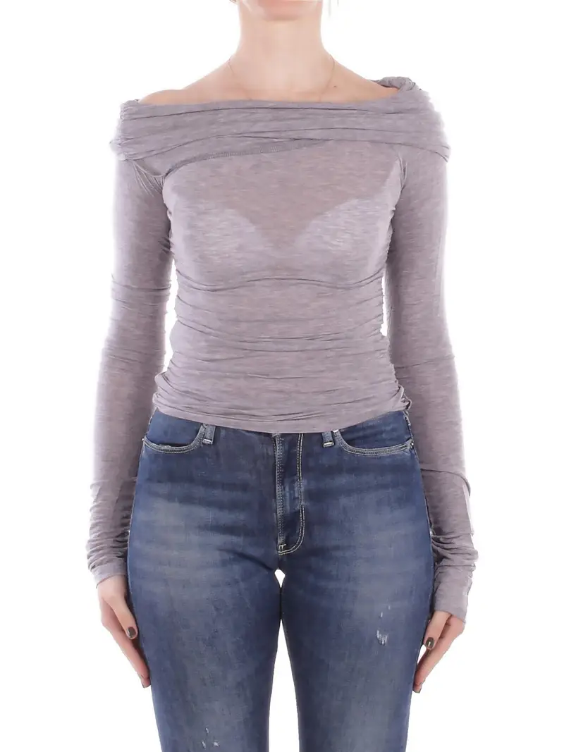 Maglia Donna KOSTUMN1° Grigio Maglia s.barca arricciato