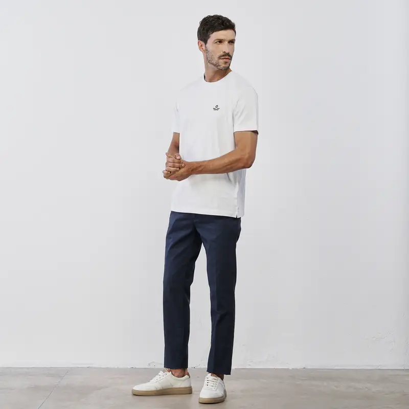 Pantaloni lunghi blu da uomo in cotone