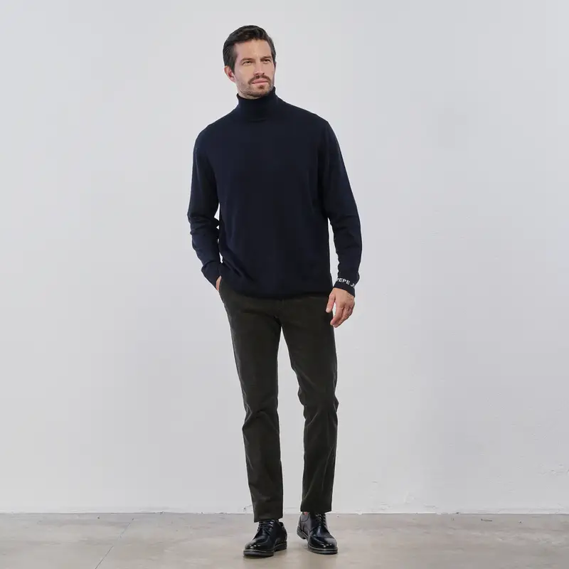 Pantaloni lunghi marroni da uomo con tasche