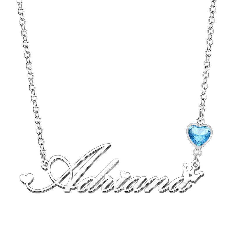 KRAVEN Collana Donna Pietra Nascita Blu Personalizzata