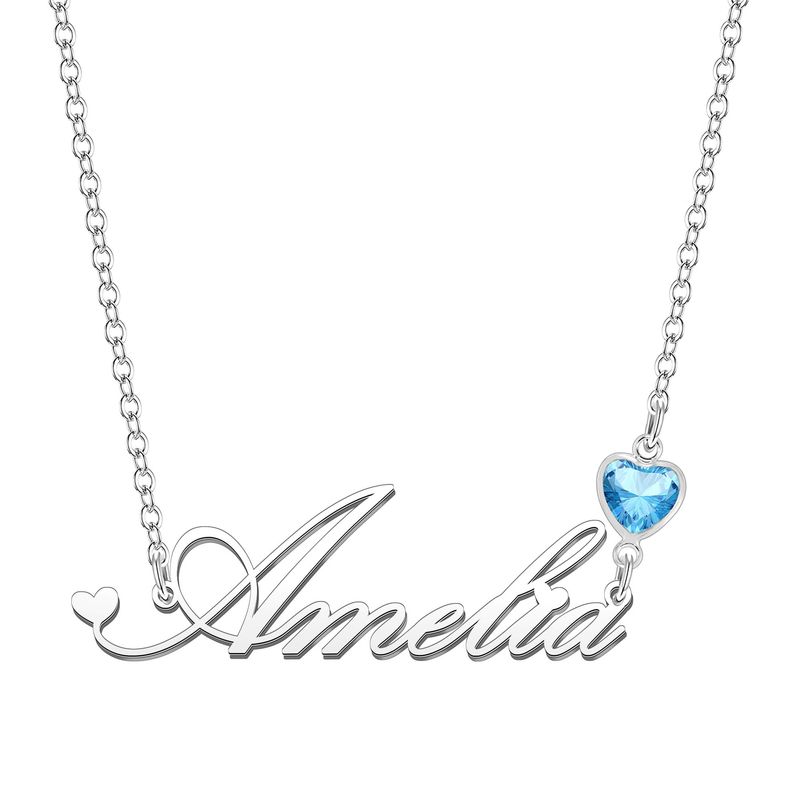 KRAVEN Collana Pietra Nascita Blu Nome Inciso