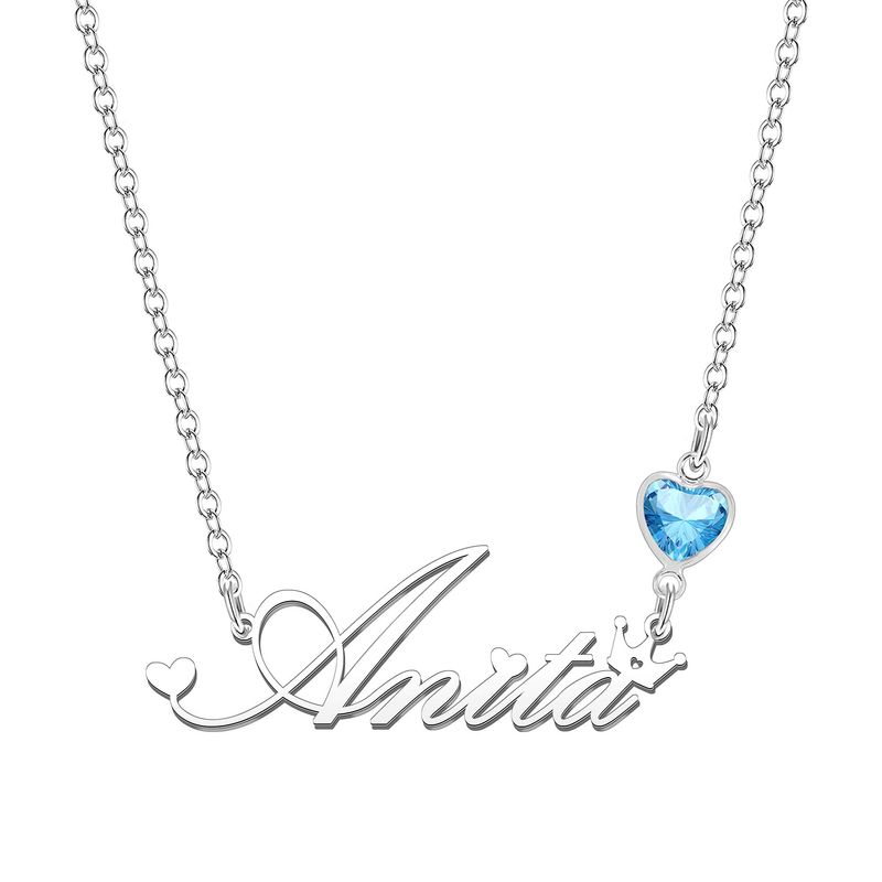 KRAVEN Collana Pietra di Nascita Blu Personalizzata (Anita)