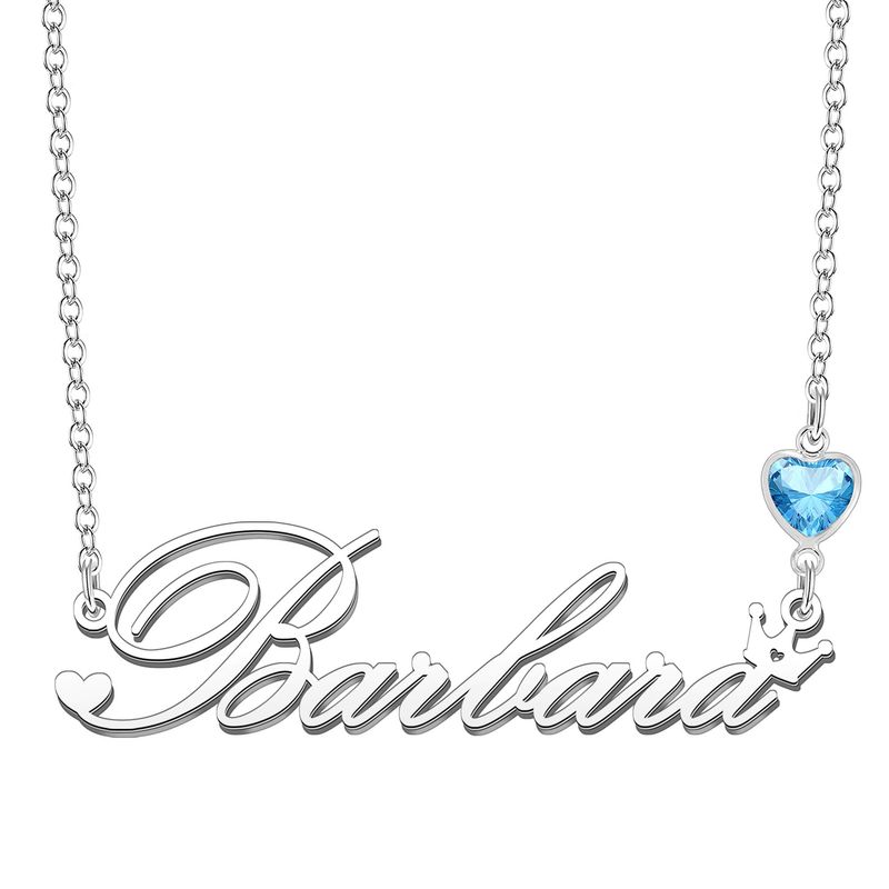 KRAVEN Collana Donna Pietra Nascita Blu Inciso