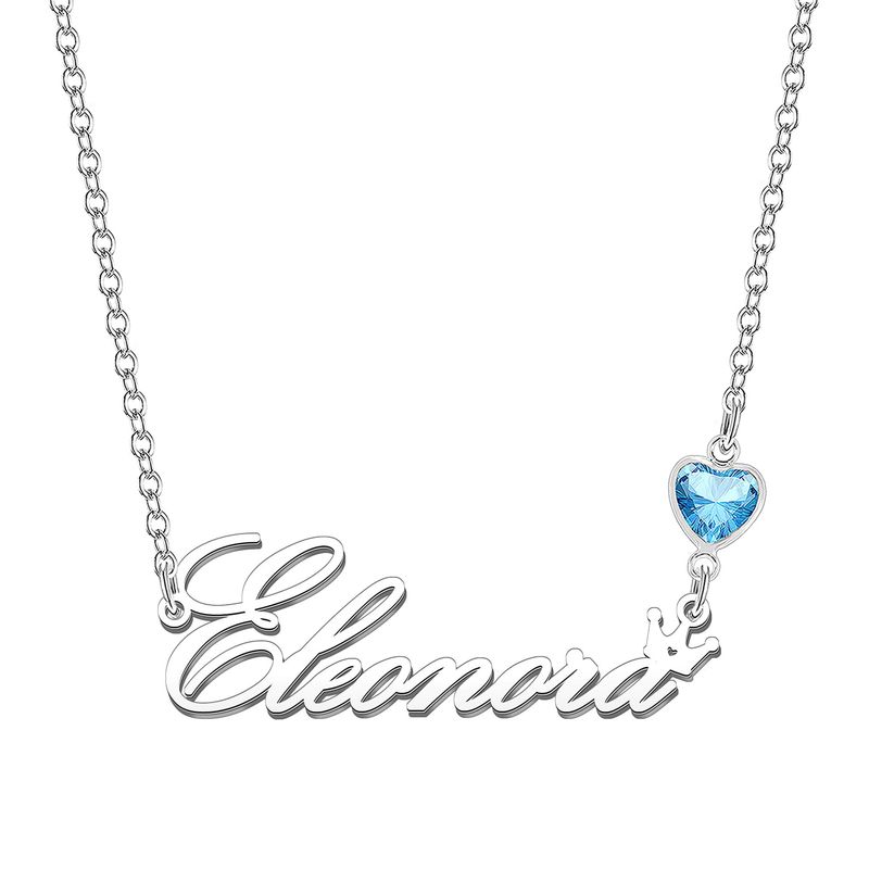 KRAVEN Collana Donna Pietra di Nascita Blu Iniziale