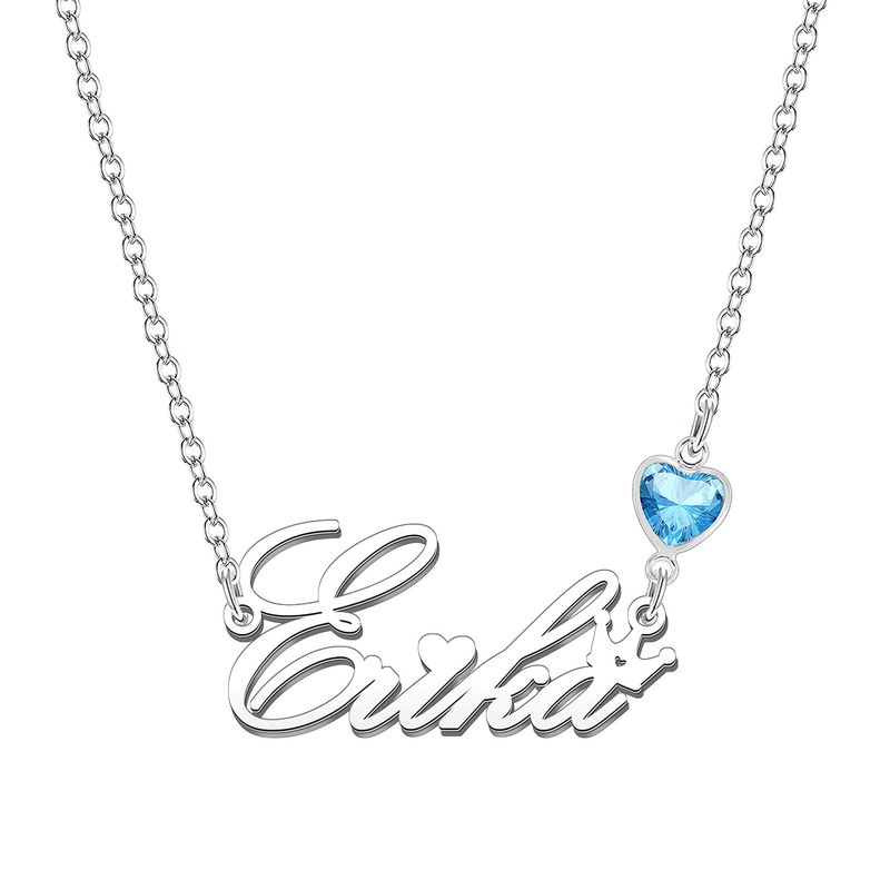 KRAVEN Collana Donna Pietra Nascita Blu Personalizzato