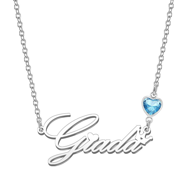 KRAVEN Collana Donna Nome Pietra Nascita Blu