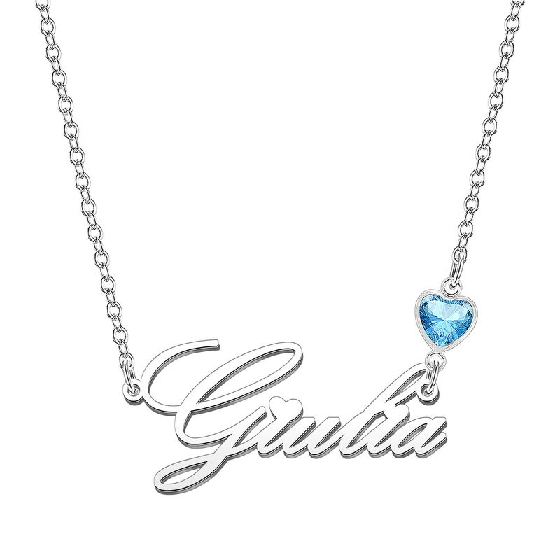 KRAVEN Collana Donna Pietra di Nascita Blu Iniziale