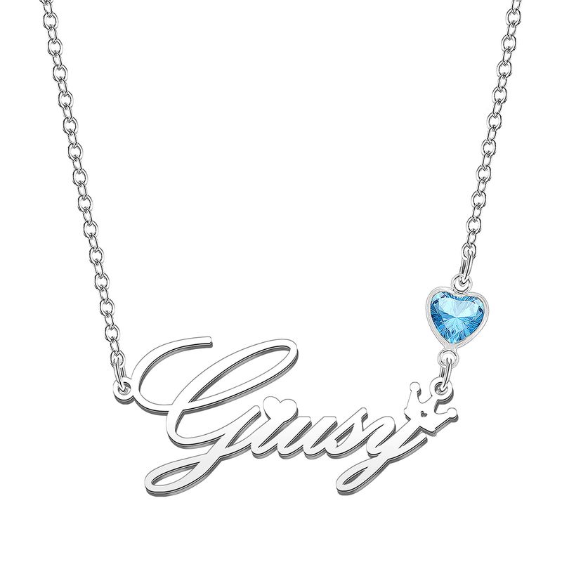 KRAVEN Collana Donna Pietra di Nascita Blu