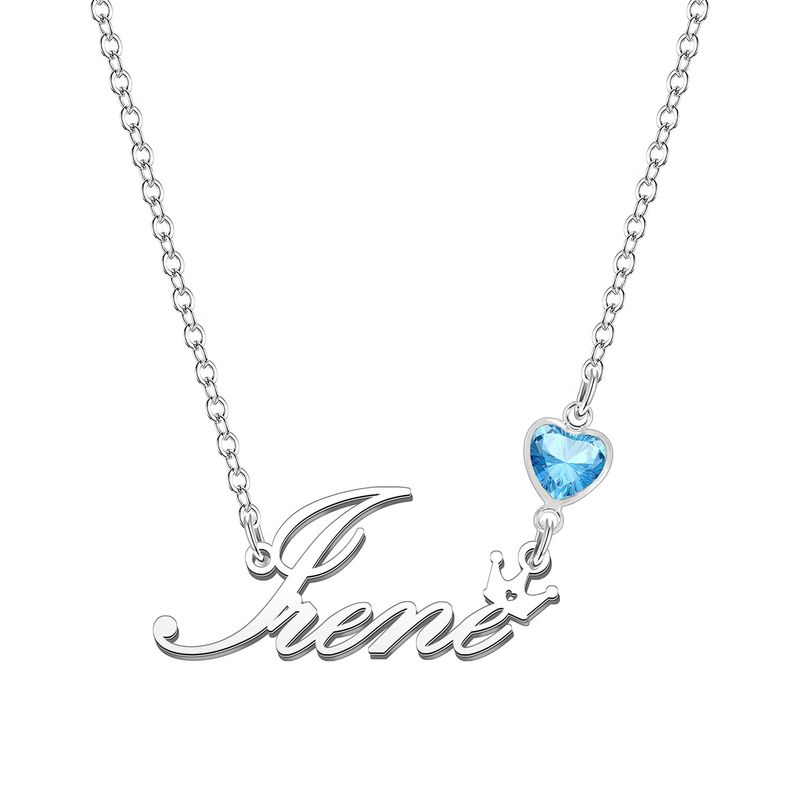 KRAVEN Collana Donna Pietra Nascita Blu Personalizzata