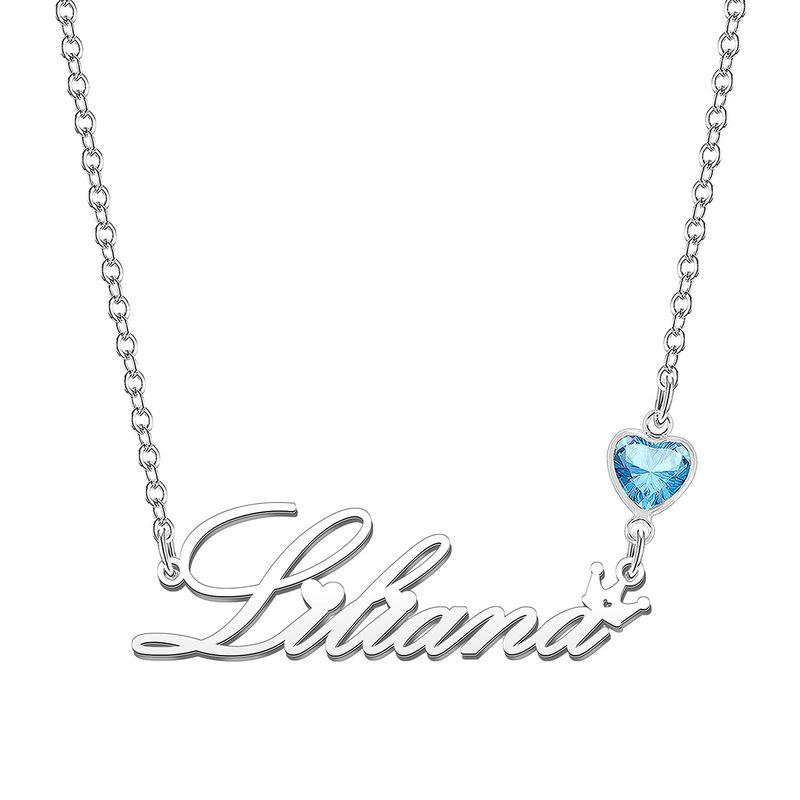 KRAVEN Collana Donna Pietra di Nascita Blu Incisa