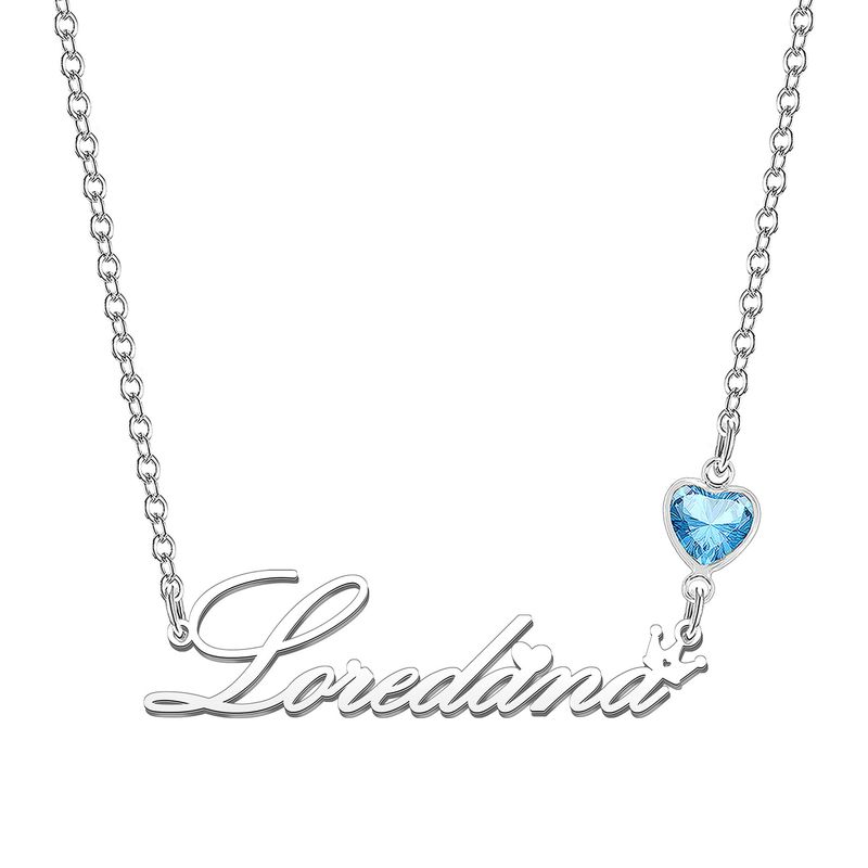 KRAVEN Collana Donna Pietra di Nascita Blu Personalizzata