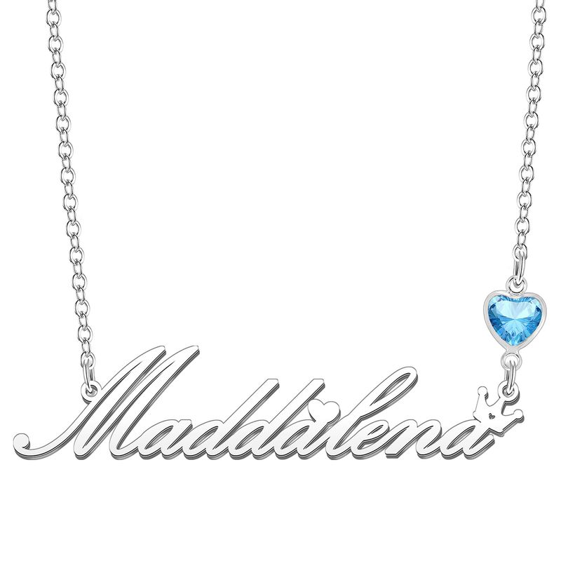 KRAVEN Collana Donna Nome Daino Pietra Blu