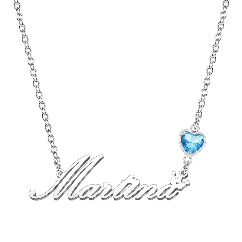 KRAVEN Collana Donna Nome Pietra Nascita Blu