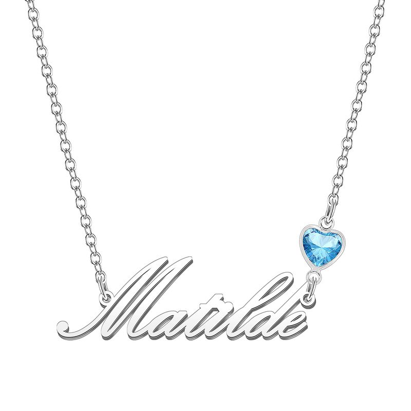 KRAVEN Collana Donna Pietra di Nascita Blu Personalizzata - Matilde