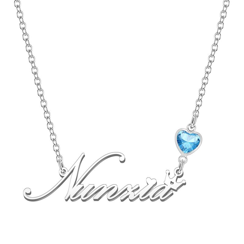 KRAVEN Collana Donna Pietra di Nascita Blu Iniziale - Nunzia