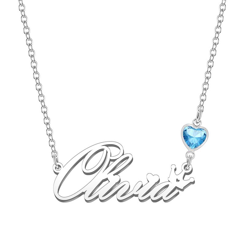 KRAVEN Collana Donna Pietra Nascita Blu Personalizzata