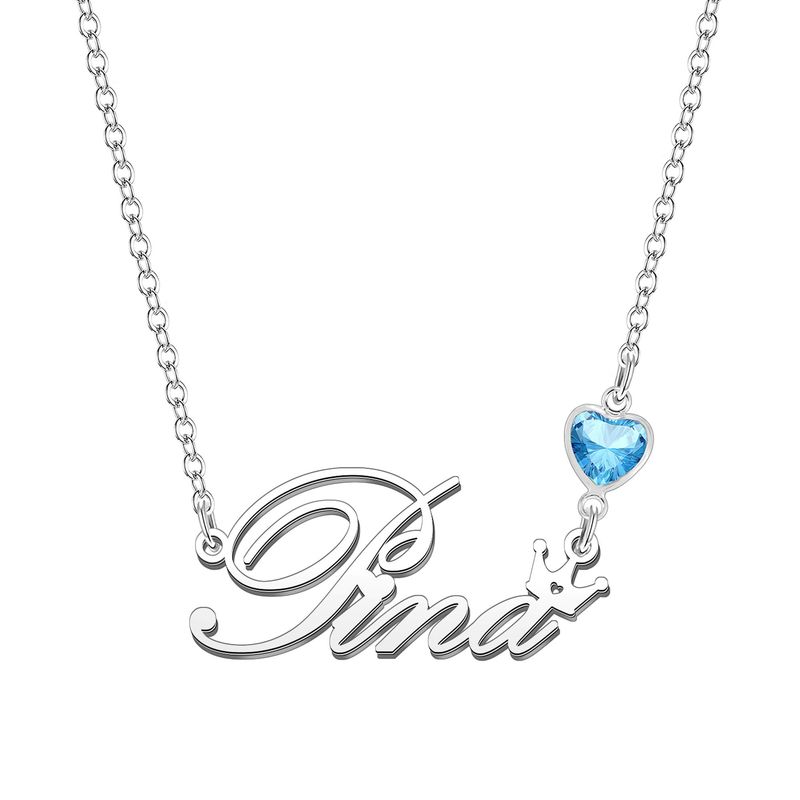 KRAVEN Collana Donna Pietra Nascita Blu Personalizzata