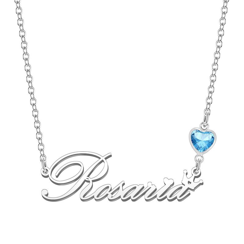 KRAVEN Collana Donna Pietra Nascita Blu Ciondolo Personalizzato