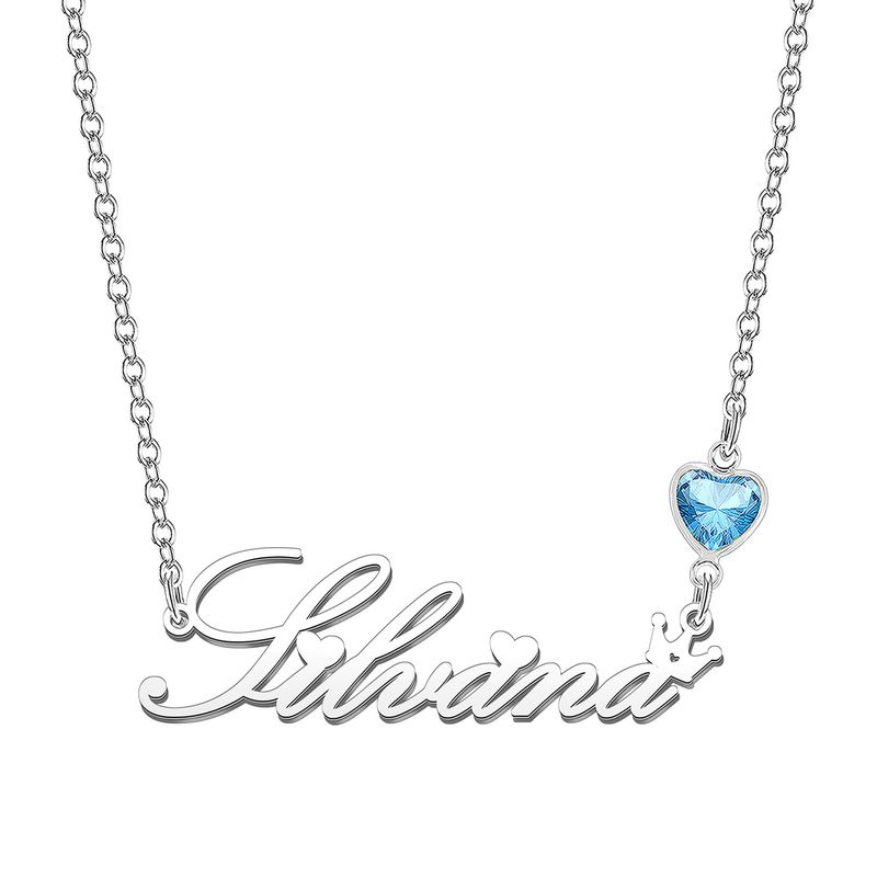 KRAVEN Collana Donna Pietra Nascita Personalizzata Blu