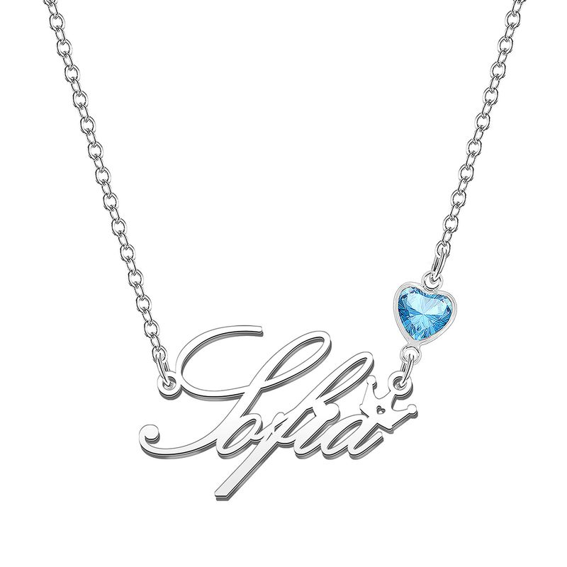 KRAVEN Collana Donna Pietra Blu Iniziale Personalizzata