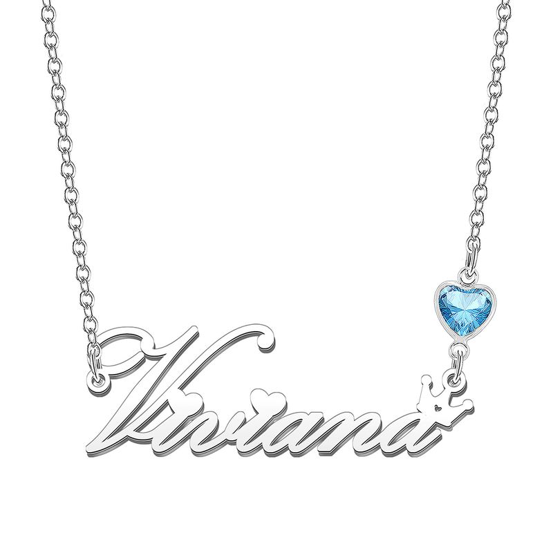 KRAVEN Collana Donna Pietra di Nascita Blu Personalizzata