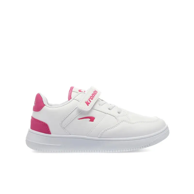 Sneakers basket bianche da bambina con logo e velcro