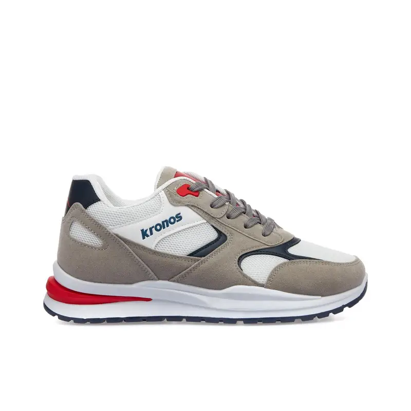 Sneakers uomo beige da palestra con lacci