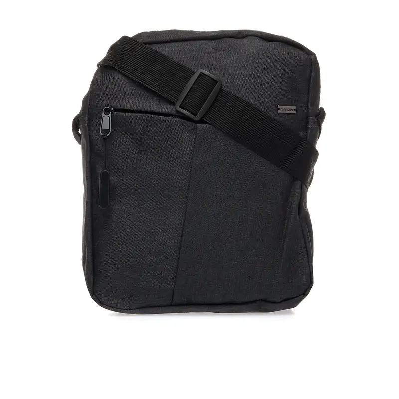 Tracolla grigia da uomo con tasca