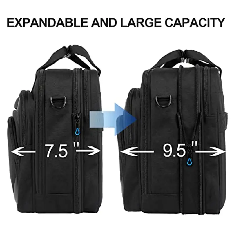 KROSER Borsa del Portatile 15, 6 Pollici a Tracolla per Laptop Custodia per Computer Idrorepellente con Tasche RFID per Affari/Università/Donne/Uomini-Nero/Blu miniatura 2