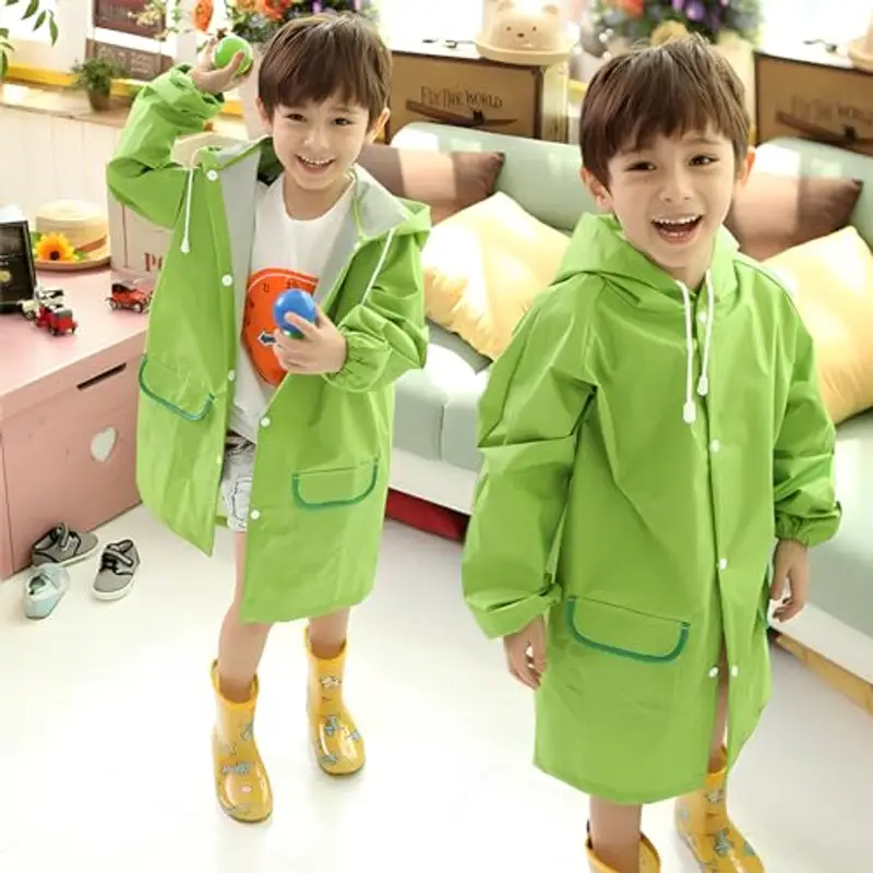 KSJEHW Bambini Impermeabile Giacca da Pioggia Poncho da Pioggia Bambina Incappucciato Riutilizzabile Cappotto di miniatura 2
