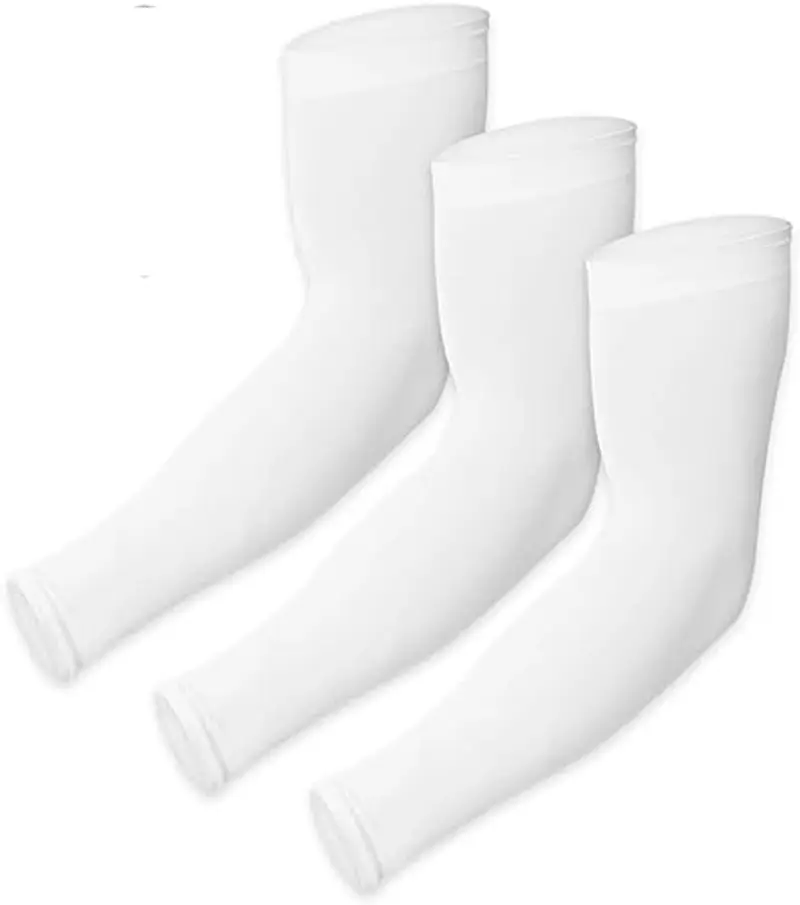 Ksnnrsng Manicotto Braccio UV Protezione Manicotti di Ghiaccio Raffreddamento moderato Sport Ciclismo pallavolo all'aperto Guidare protettivi Coprire Il Tatuaggio per Donna Uomo (3 Paio Bianchi)
