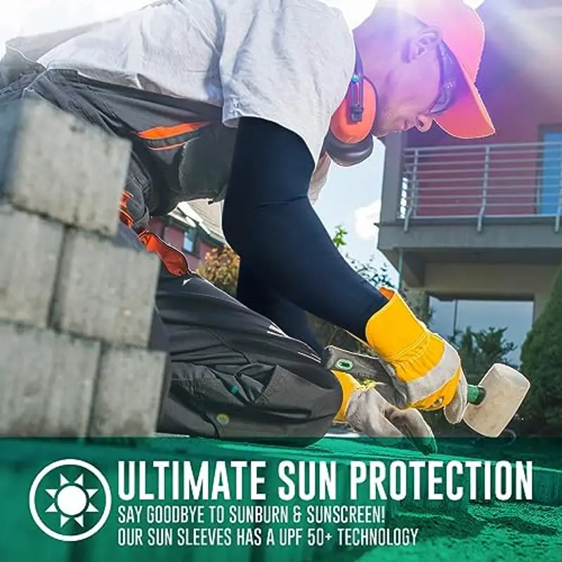 Ksnnrsng Manicotto Braccio UV Protezione Manicotti di Ghiaccio Raffreddamento moderato Sport Ciclismo pallavolo all'aperto Guidare protettivi Coprire Il Tatuaggio per Donna Uomo (3 Paio Nero) miniatura 2