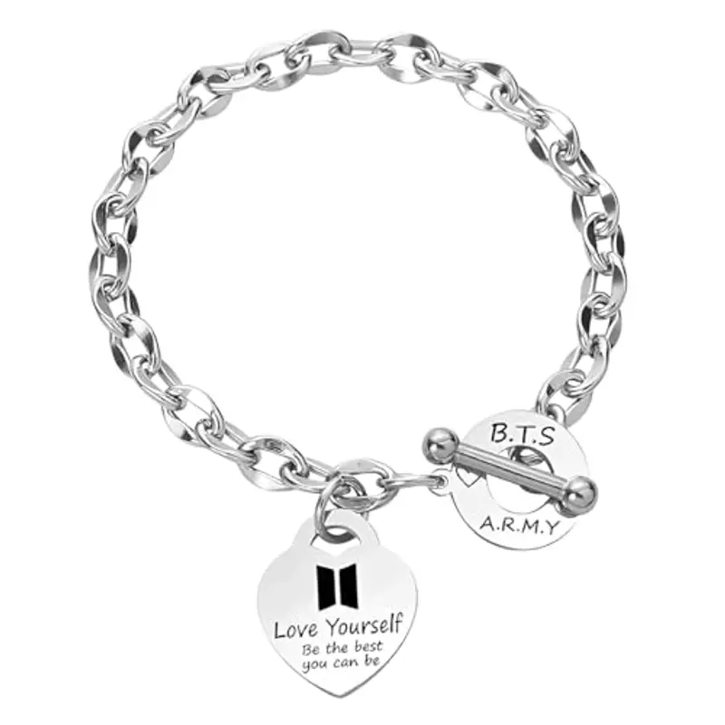 KSOIQPU BTS Ragazza Bracciale,Bracciale Donna Bracciale Bambina on Ciondoli Regalo di Compleanno per la Figlia, Regali per i fan dei BTS