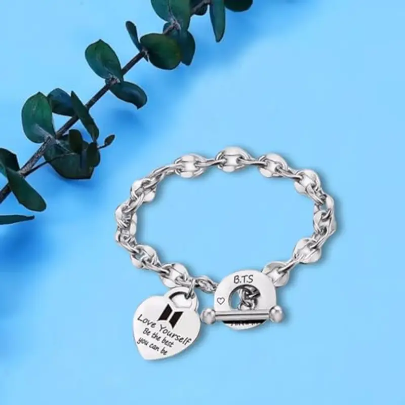 KSOIQPU BTS Ragazza Bracciale, Bracciale Donna Bracciale Bambina on Ciondoli Regalo di Compleanno per la Figlia, Regali per i fan dei BTS miniatura 3