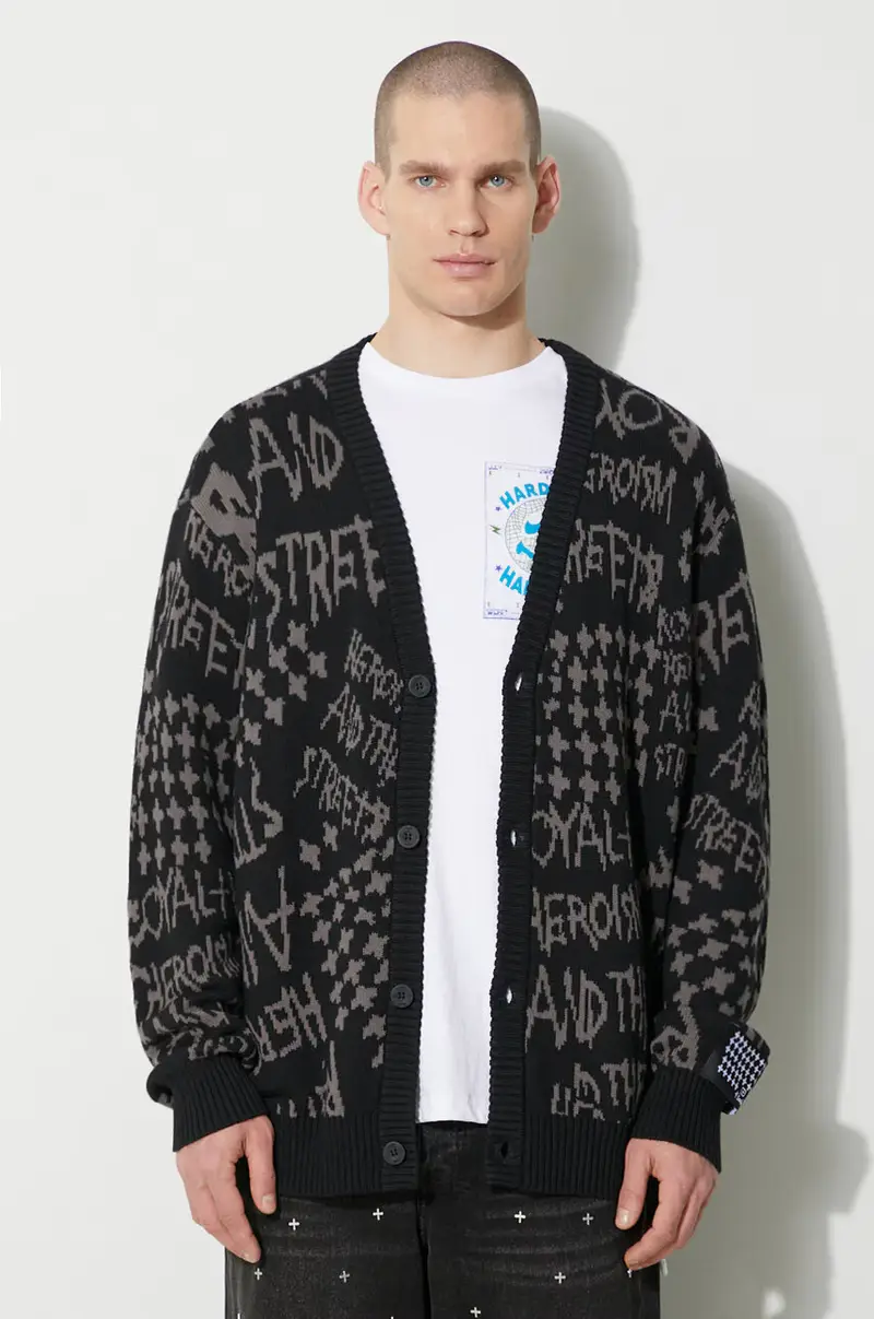 cardigan in cotone heroism cardigan colore nero MPS24KW005