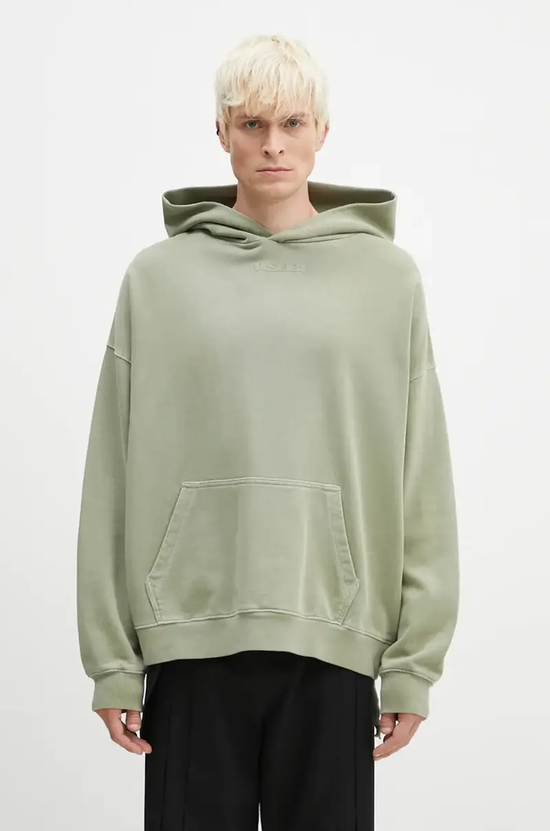 felpa in cotone Sott Ekcess uomo colore verde con cappuccio MFA24FL003