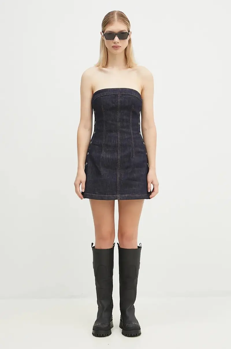 vestito di jeans Hotline colore blu navy WFA24DR002