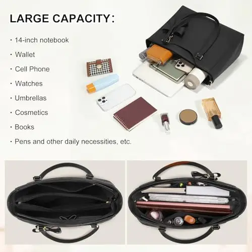 KTMOUW Borsa Donna Borsa Università Donna Grande Tote Bag Impermeabile Borse Lavoro in PU Pelle Borse Tracolla e da miniatura 3