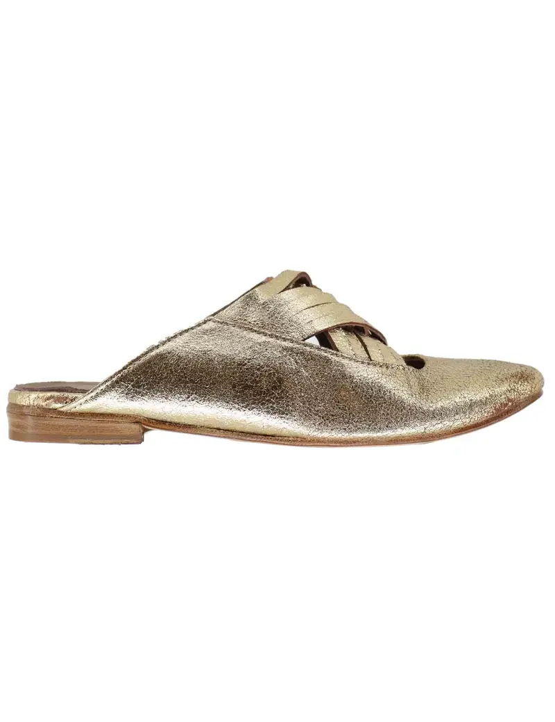 Kudetà Mule donna in pelle laminta oro tacco basso Donna 514150 075