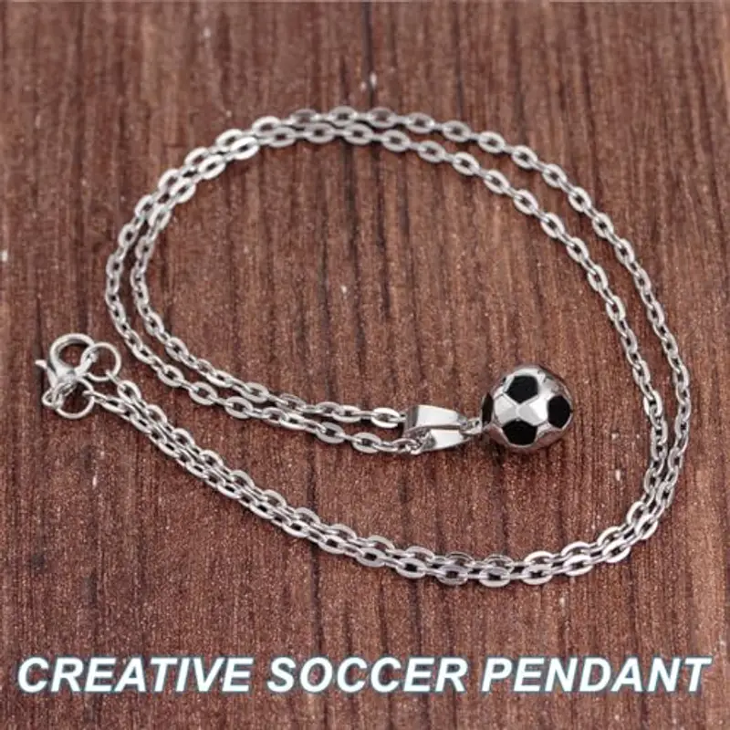 KUMSODE Collana Di Calcio Per Bambini Regalo Bambino 7~12 Anni Maschio, Collana Ragazzo Acciaio, Regali Ragazzo, Ciondolo Calcio Bambino, Regalo Bimbo Maschio, Natale, Figlio, Nipote miniatura 2