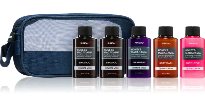 Honey & Macadamia White Musk set di cosmetici da viaggio per corpo e capelli
