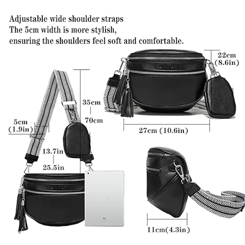 KUNKUN Borsa a tracolla Donna Blu 1600332 miniatura 3