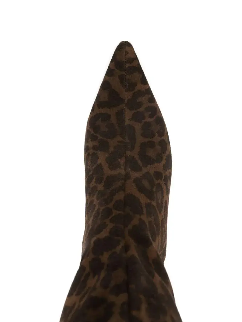 Kurt Geiger Stivali in pelle leopardati marrone scuro miniatura 2