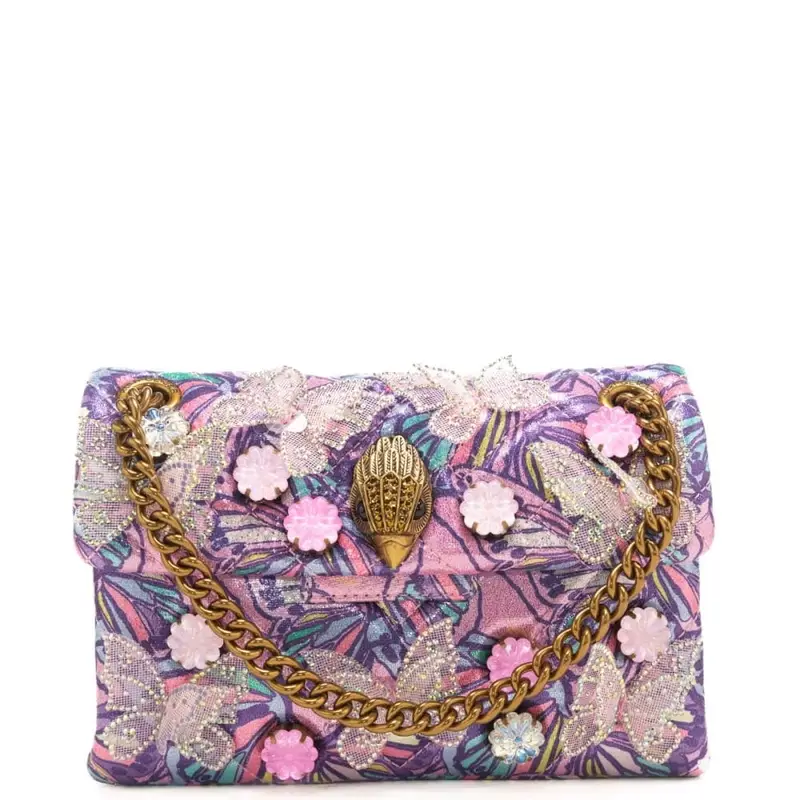 borsa a tracolla da donna kensington con trama a fantasia farfalla e pietre all over lilla