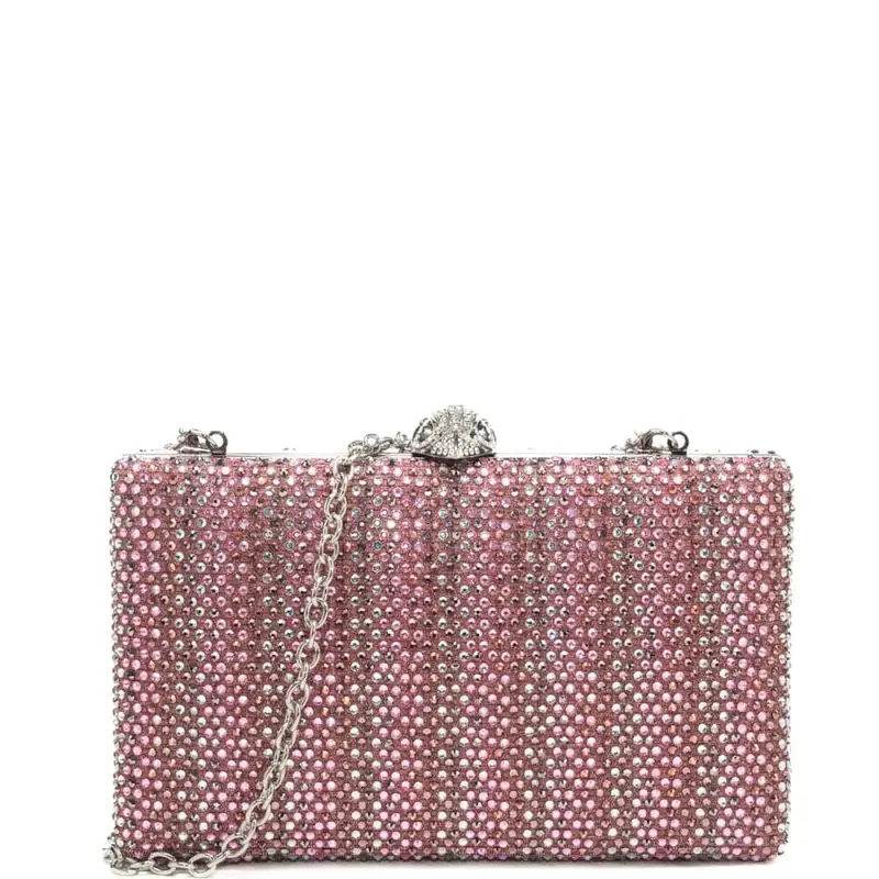 borsa clutch da donna kensington con strass all over rosa